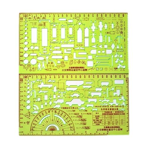 2Pcs Traffic Accident Drawing Ruler Painting Stencils Craft Drawing Template