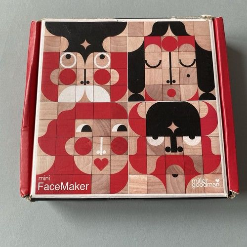 Miller Goodman Mini Face maker Wooden Bricks Shape Puzzle Toy
