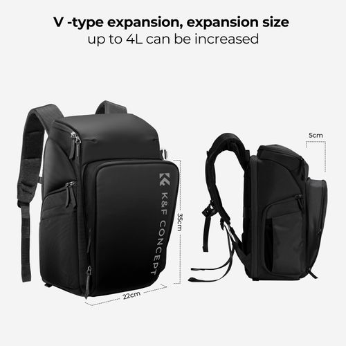 K&F Concept 25L Large Capacity Camera Backpack Storage Bag for DSLR Photography — image 8