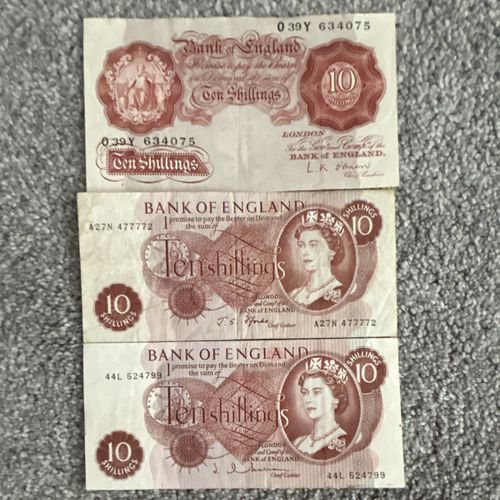 Vintage Banknote Bundle: 7 Notes, Pre-Decimal, Web Press £1, O'Brien 10s — image 4