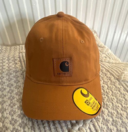 Carhartt Brown Canvas Baseball Cap Adjustable Moisture Wicking One Size AH0289