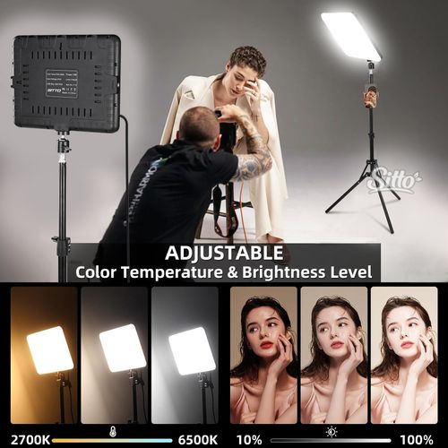 2×12” Photography 352 LED Video Lighting Kit Photo Light Panel Studio 2700-6500K — image 5