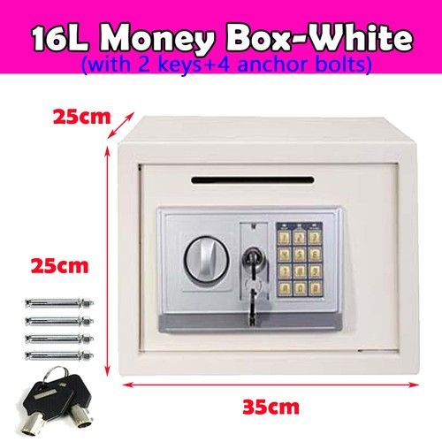 DIGITAL STEEL SAFE ELECTRONIC SECURITY HOME OFFICE MONEY CASH SAFETY BOX 4.6-16L