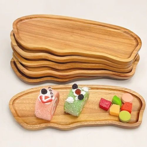 Acacia Wood Multi Use Serving Tray Home Decor Cloud Shape — image 4