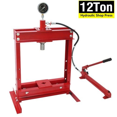 12 Ton Hydraulic Shop Press Heavy Duty Garage Hydraulic Press with Press Plate