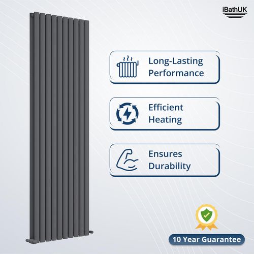 Radiator Vertical Designer Double Panel Oval Columns Heating Anthracite White — image 6
