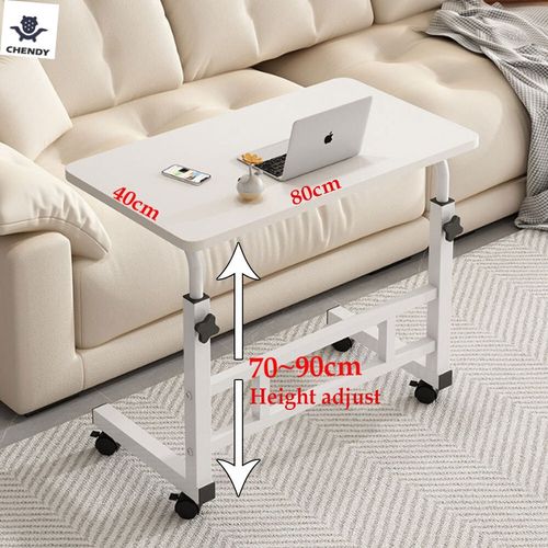 Height Adjustable Small Computer Desk Mobile Overbed Table Laptop Stand Shelf — image 1