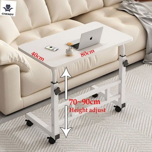 Height Adjustable Small Computer Desk Mobile Overbed Table Laptop Stand Shelf