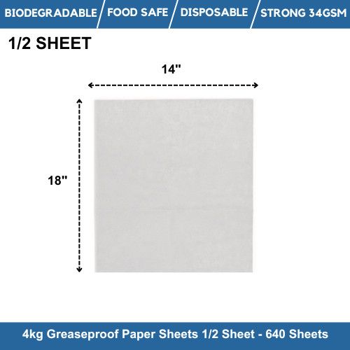 Greaseproof Paper Sheets | Food Wrapping Paper 4kg Fish & Chips Paper 4 Sizes