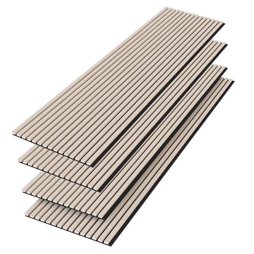 Acoustic Slat Wood Wall  Panels 2400 x 600mm 4 Pack Natural Oak