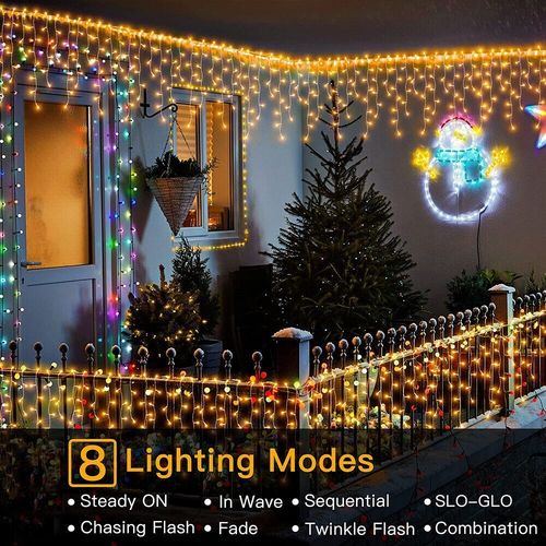 600 Icicle Lights 15M Christmas In/Outdoor Lights Bright LED Snowing Effect XMAS — image 3