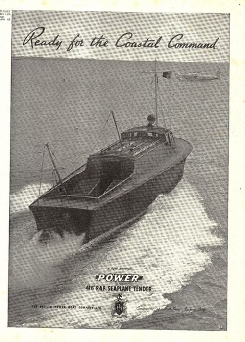 1941 Advert British Power Boat Co Ltd. 41'6" RAF Seaplane Tender WW2 Print Ad