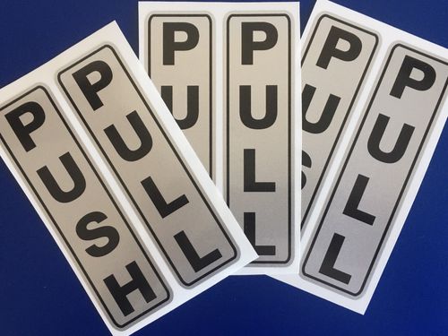 PUSH PULL DOOR STICKERS DECALS ENTRANCE EXIT BUSINESS OFFICE WORK SHOP DIRECTION — image 6