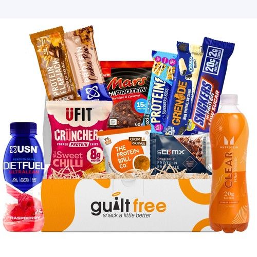 Guiltfree Protein Gift Hamper Box High Protein Ball Snack Bars Cookies RTD's NEW