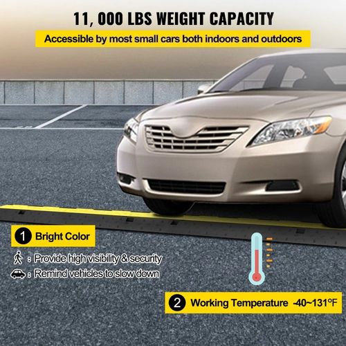 3Pcs 2-Cable Rubber Electrical Wire Cover 1M Cord Protector Ramp 11000lb Load — image 4