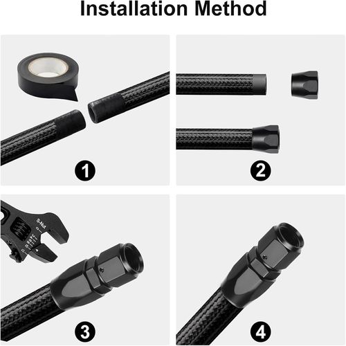 6AN Fuel Line Kit 16FT Nylon Braided Oil Fuel Line Hose Fitting Adapter Kit — image 13