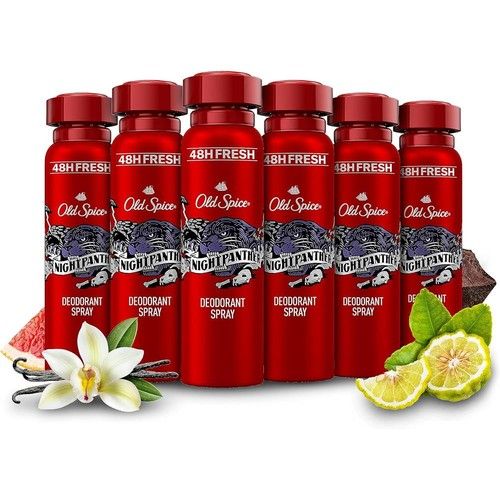 Old Spice Deodorant Body Spray Night Panther 150ml Case of 6