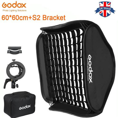 Godox 60*60cm Softbox with Grid + S2 Flash Bracket Bowens Mount SGGV6060 — image 1