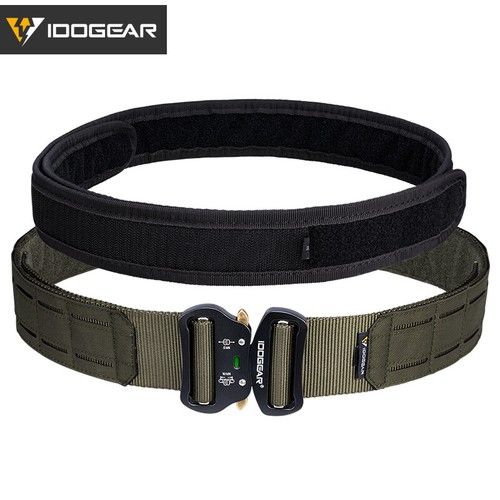 IDOGEAR 2" Tactical Belt Quick Release Metal Buckle Laser MOLLE Mens Belts Gear