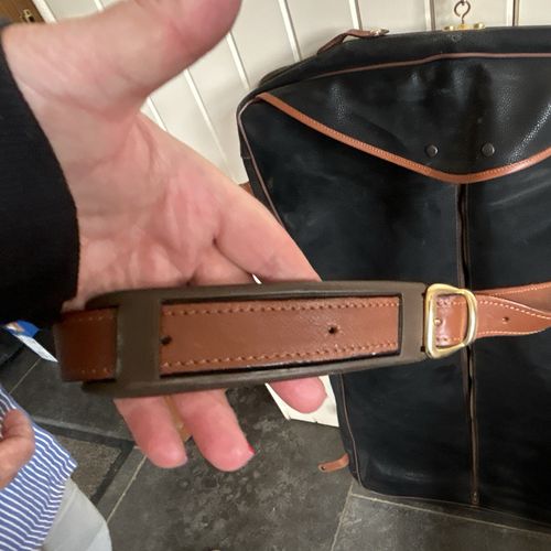 Vintage Leather Garment Bag Suit Carrier Black/Brown — image 7