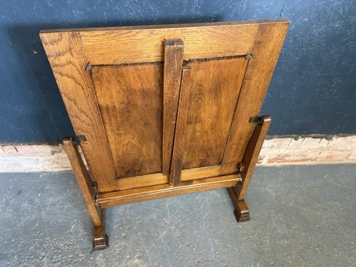 1940s Oak Metamorphic Fire Screen / Side Table – Dual Purpose — image 14