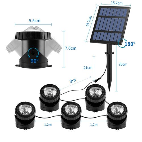 RGB Solar LED Submersible Spot Lights Lamp Garden IP68 Pool Pond Underwater UK — image 4