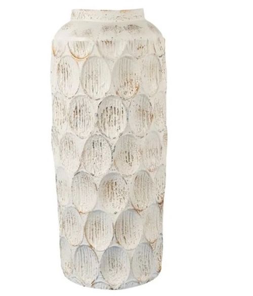 54cm Tall Metal Vase White Floor Vase for Pampas Grass, Large Flower Vase