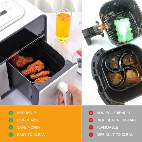 2X Silicone Air Fryer Liners Ninja Premium Dual Reusable Non-Stick Basket Insert — image 5