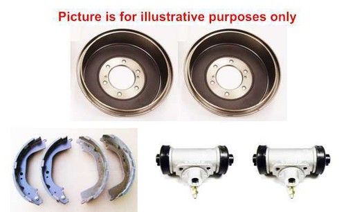 Rear Brake Shoes+Brake Drums+Wheel Cylinders For Mitsubishi L200 B40 2.5TD 06-15