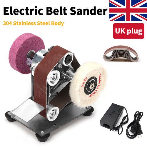 Mini Electric Belt Sander Bench Polisher Grinding Machine DIY Sharpener Tools