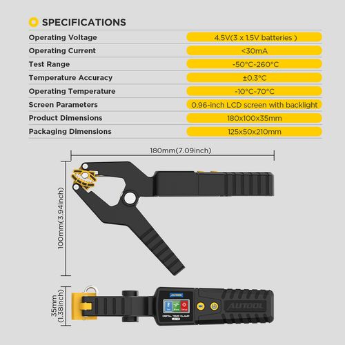 HVAC Thermometer Heating Cooling System Pipe Temperature Clamp Probe -50°C-260°C — image 16