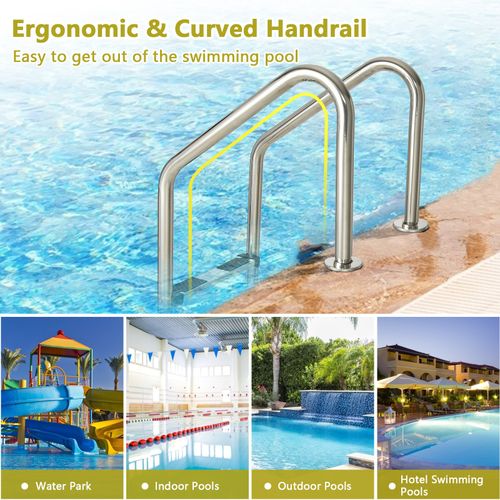 Step Swimming Pool Ladder Stainless Steel 25cm Step Height Inground Use — image 7