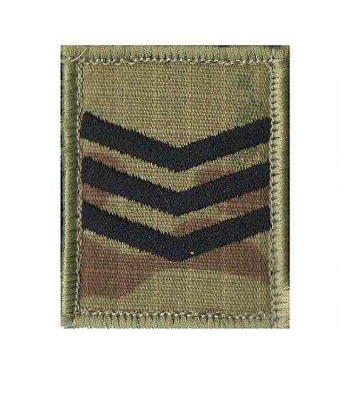 BLACK on Multicam MTP Rank Patch Badge - All Ranks (Hook and Loop Backed)