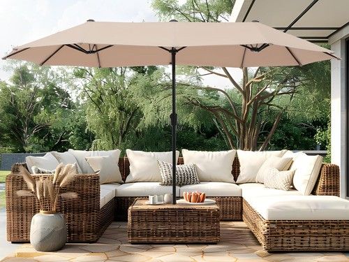 Large Parasols Patio Umbrella Outdoor Umbrella Double-Sided Market Umbrella 13ft