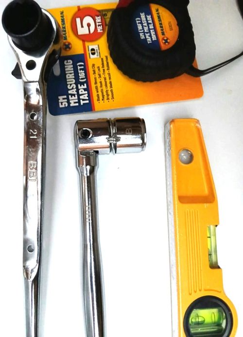Scaffolding Leather Tool Belt with Full Tool set Pouch Spanner Level Tape Holder — image 13