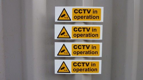 CCTV IN OPERATION *Pack Of 4*  sign or sticker or sticky backed plastic 150x50mm
