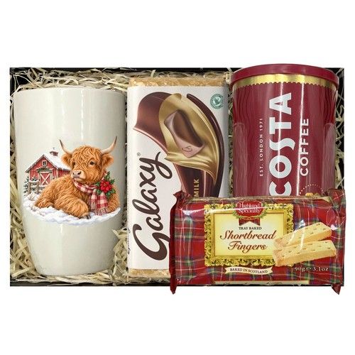 Highland Cow Costa Coffee Gift Hamper Mother Father Son Daughter  Christmas Set
