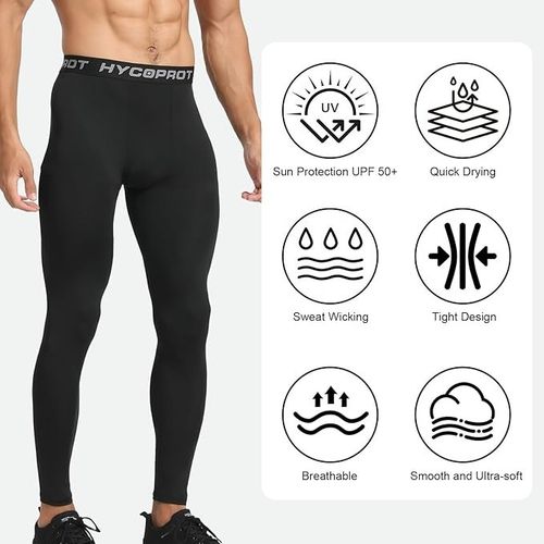 Hycoprot Mens Compression Leggings Sports Base Layer Bottoms Pants Size M — image 5