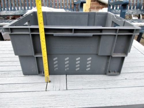Royal Mail Group Ltd Grey Plastic Stackable Warehouse Storage Tote Crate — image 1