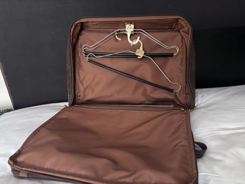 Vintage Bric's Italy Rodeo Star brown suede and leather garment suit carrier bag — image 3