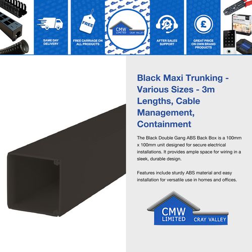 Cable Management Cable Maxi Trunking Maxi Trunk Black Maxi Trunk Maxi Trunking — image 1