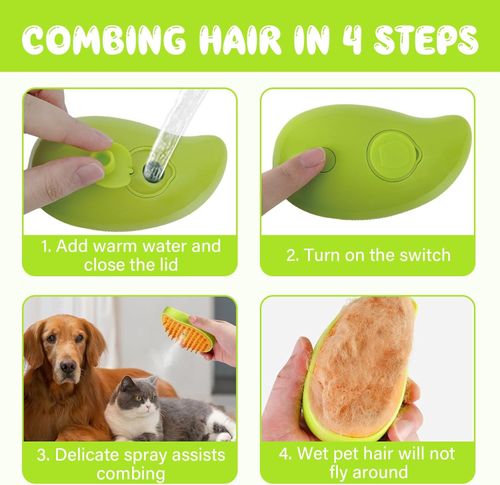 3IN1 Cat Steam Brush Self Cleaning Multi Grooming Brushes Electric Pet Hair Comb — image 5