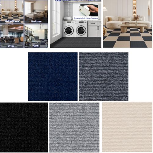 50x50cm Self Adhesive Area Carpet Tiles Peel and Stick Floor Plank Mat Non-Slip — image 4