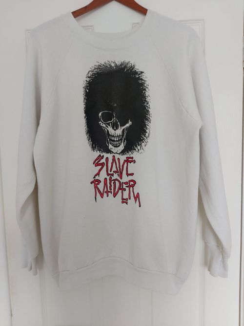 Rare Vintage 1980s Slave Raider Graphic Print  Long Sleeve Sweatshirt. XL. — image 8