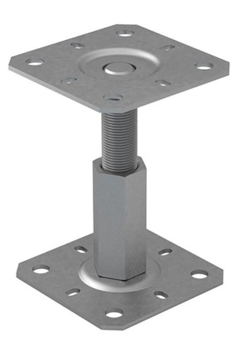 Heavy Duty Galvanised Adjustable 100-150mm Elevated Post Base Support