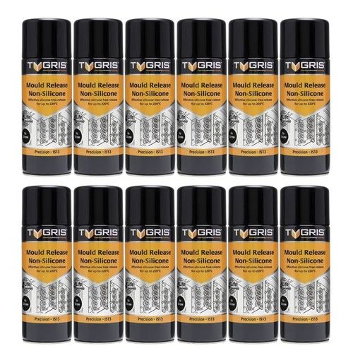 12x Tygris Precision Mould Release Non-Silicone - IS13 400ml Quick Drying Plasti