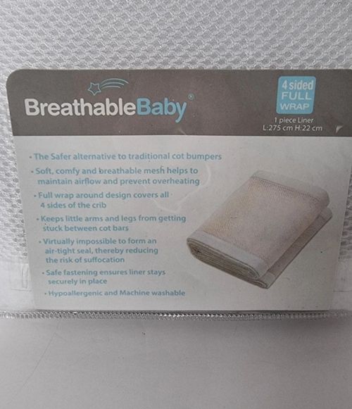 Breathable Baby Mesh Crib Liner 4 Sided Cot Toddler Soft Safe  — image 6