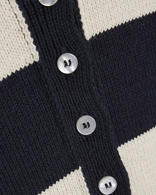 River Island Womens Cardigan Navy Striped Long Sleeve Button Jumper Top — image 5