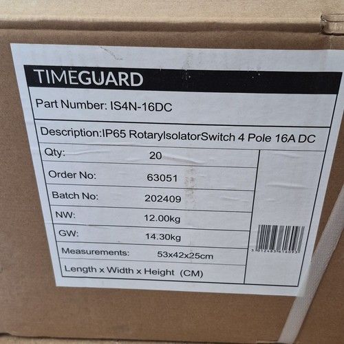 20x Timeguard IP66 DC Rotary Isolator Switch 16A 4 Pole PV Array IS4N-16DC