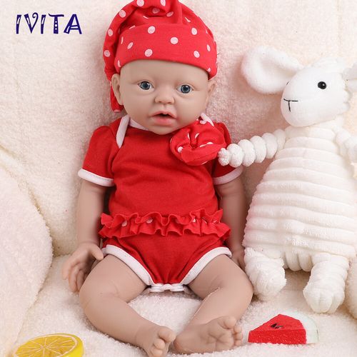 IVITA 15'' Adorable Full Soft Silicone Newborn Baby Lifelike Reborn Doll Infant — image 2